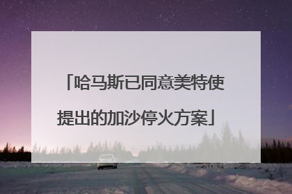 哈马斯已同意美特使提出的加沙停火方案